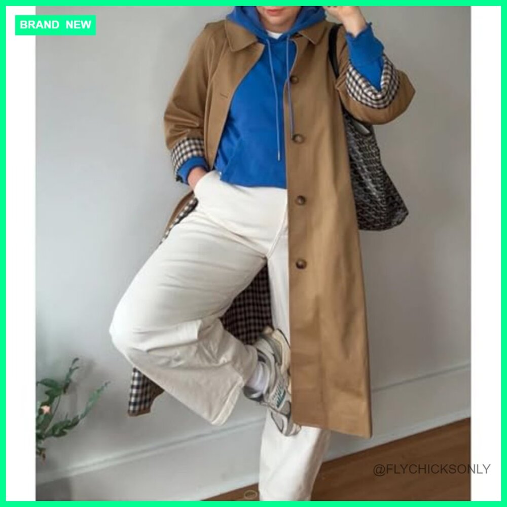 Polyester Trench Coat Oversized Windproof Long Ou… - image 6